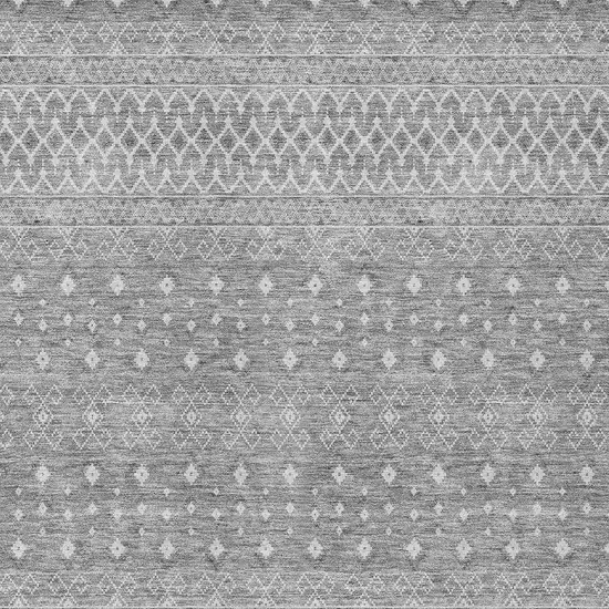 Silver Gray And Ivory Tribal Washable Indoor Outdoor Area Rug Photo 7