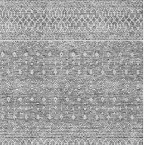Silver Gray And Ivory Tribal Washable Indoor Outdoor Area Rug Photo 5