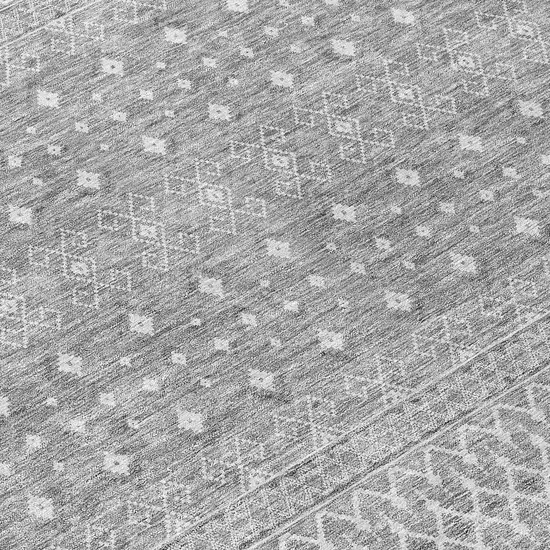 Silver Gray And Ivory Tribal Washable Indoor Outdoor Area Rug Photo 4
