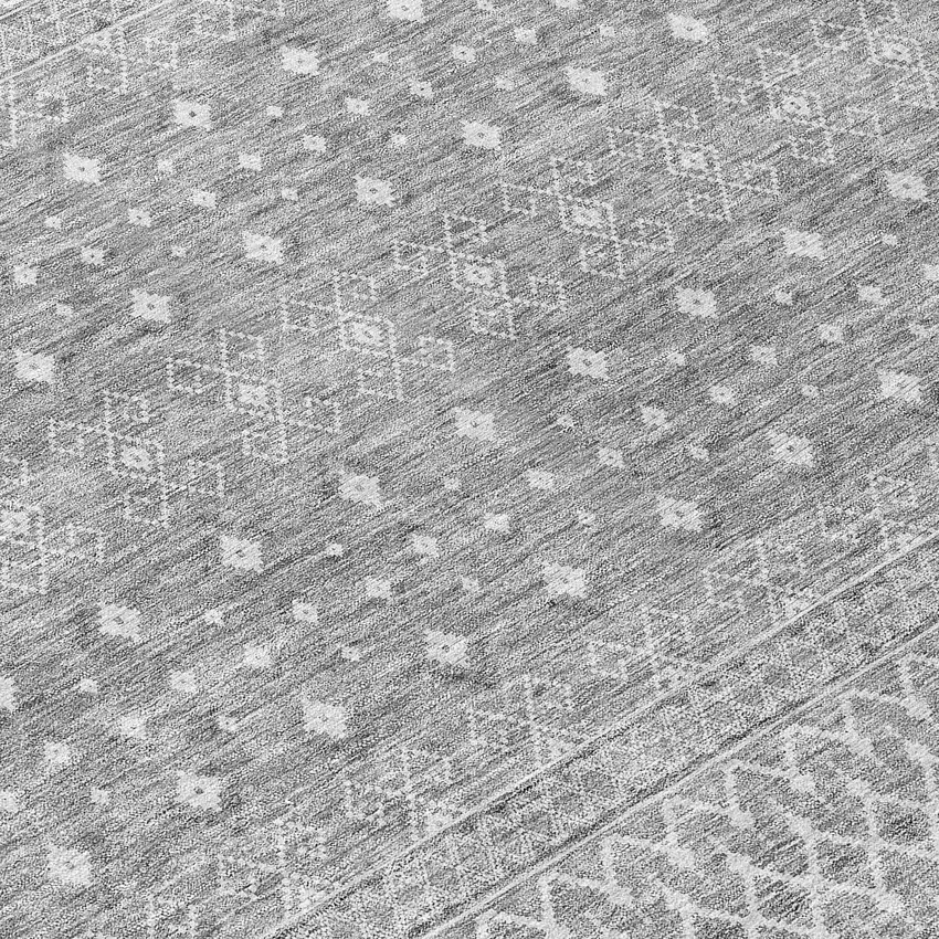 Silver Gray And Ivory Tribal Washable Indoor Outdoor Area Rug Photo 4