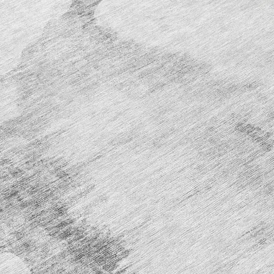 Silver Gray And Pewter Abstract Washable Indoor Outdoor Area Rug Photo 7