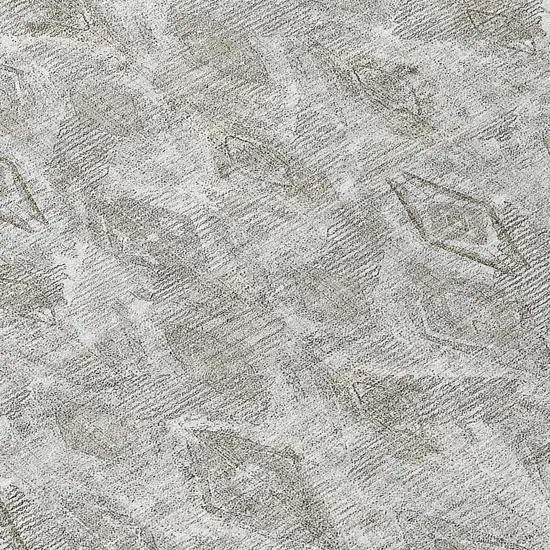 Silver Gray And Pewter Geometric Washable Indoor Outdoor Area Rug Photo 4