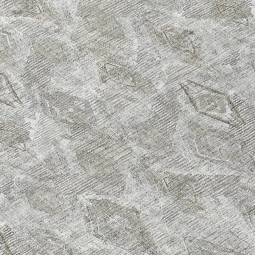 Silver Gray And Pewter Geometric Washable Indoor Outdoor Area Rug Photo 4