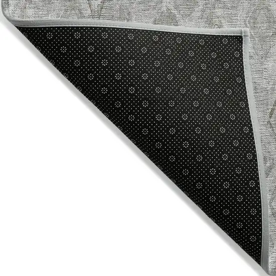 Silver Gray And Pewter Geometric Washable Indoor Outdoor Area Rug Photo 4