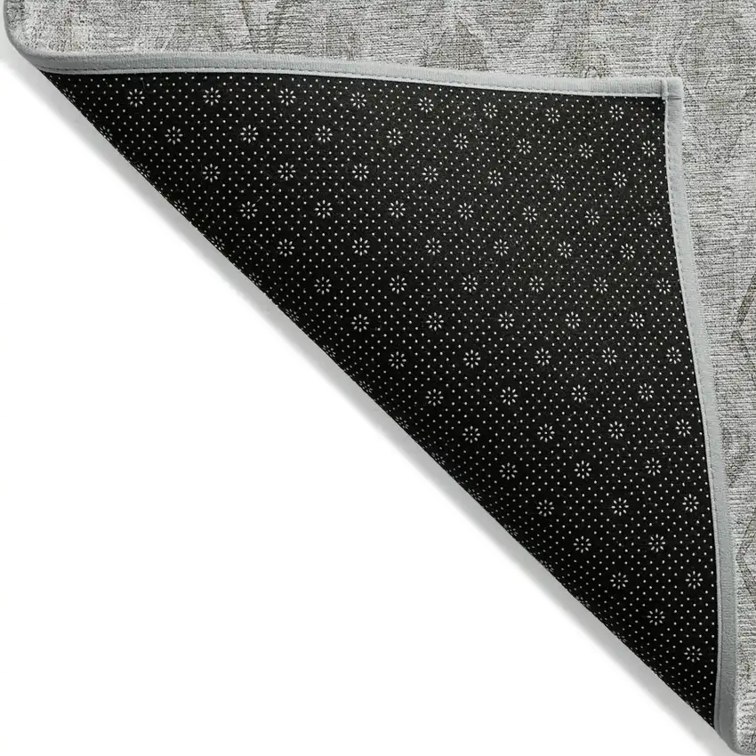Silver Gray And Pewter Geometric Washable Indoor Outdoor Area Rug Photo 4