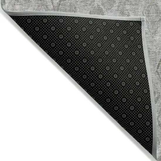 Silver Gray And Pewter Geometric Washable Indoor Outdoor Area Rug Photo 4