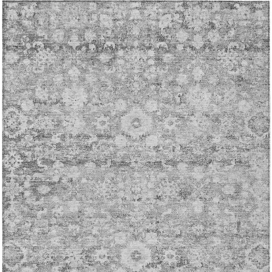 Silver Gray And Pewter Oriental Washable Indoor Outdoor Area Rug Photo 3