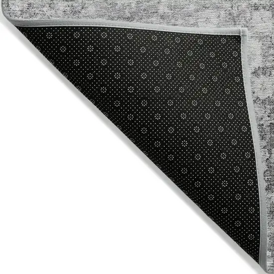 Silver Gray And Pewter Oriental Washable Indoor Outdoor Area Rug Photo 5