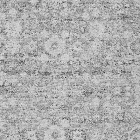 Silver Gray And Pewter Oriental Washable Indoor Outdoor Area Rug Photo 5