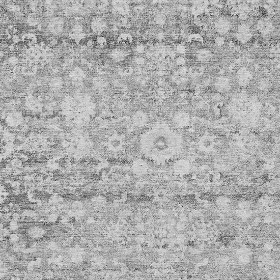 Silver Gray And Pewter Oriental Washable Indoor Outdoor Area Rug Photo 5