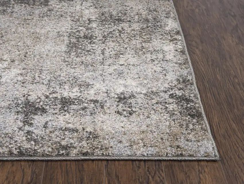 Silver Gray And Taupe Abstract Area Rug Photo 3