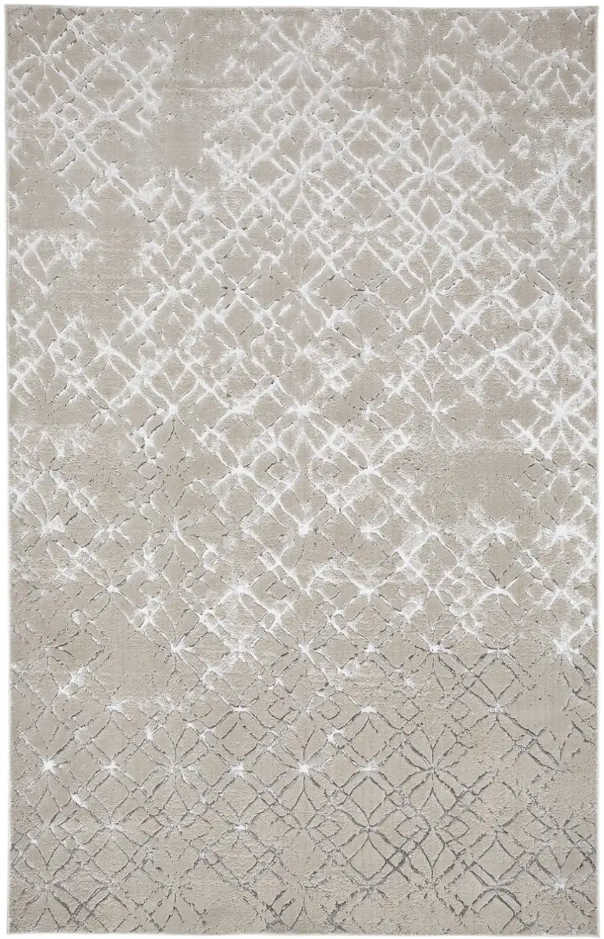 Silver and Gray Abstract Non Skid Area Rug Photo 2