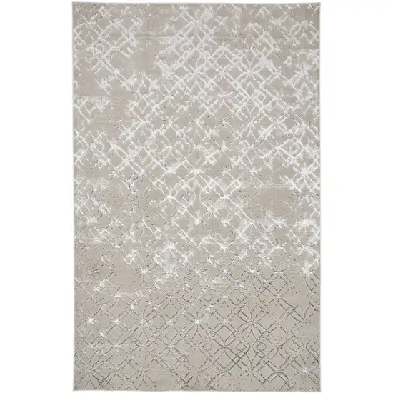 Silver and Gray Abstract Non Skid Area Rug Photo 2