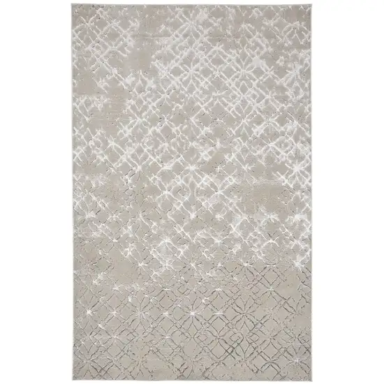 Silver and Gray Abstract Non Skid Area Rug Photo 2