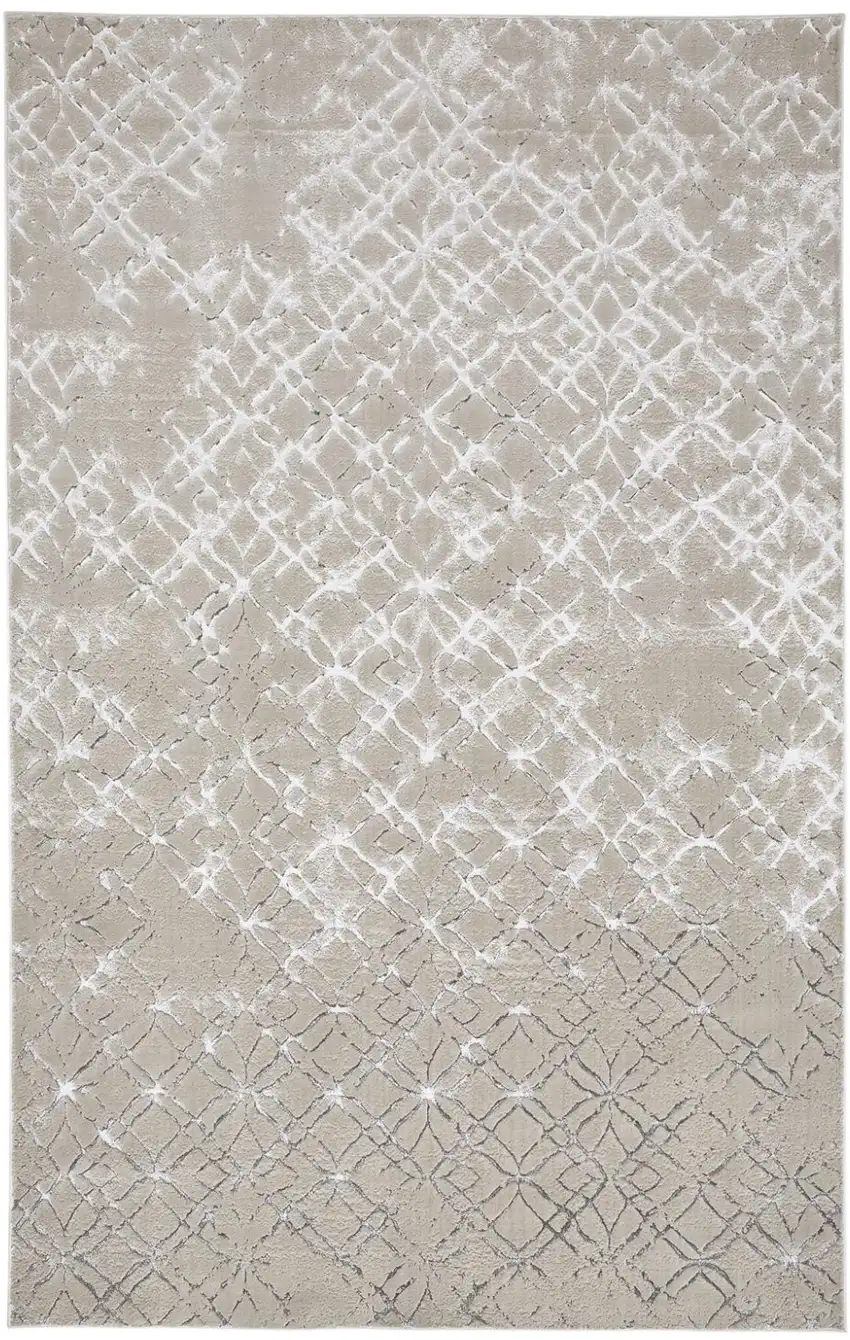 Silver and Gray Abstract Non Skid Area Rug Photo 2