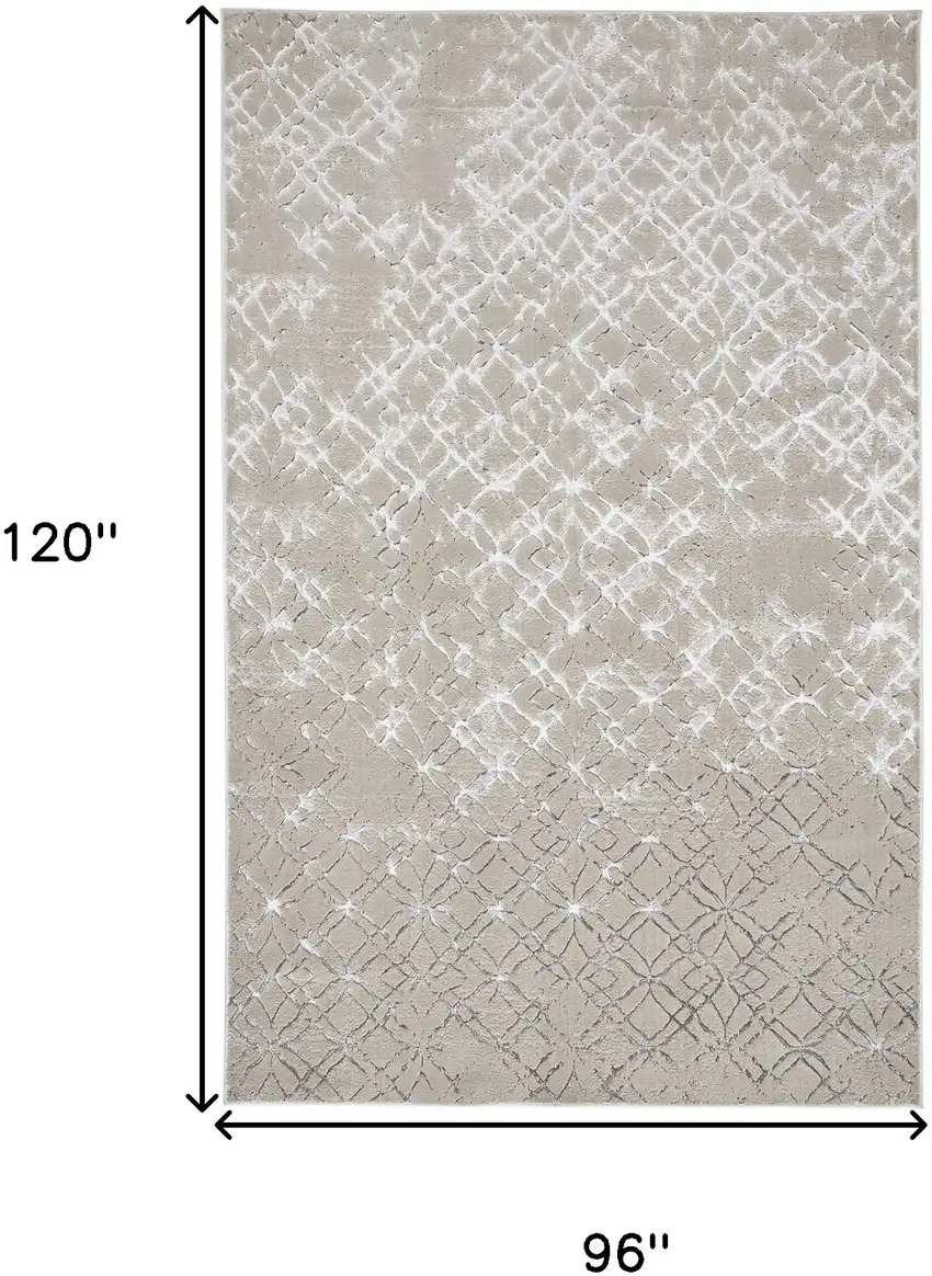 Silver Gray And White Abstract Area Rug Photo 10