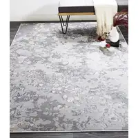 Photo of Silver Gray And White Abstract Area Rug