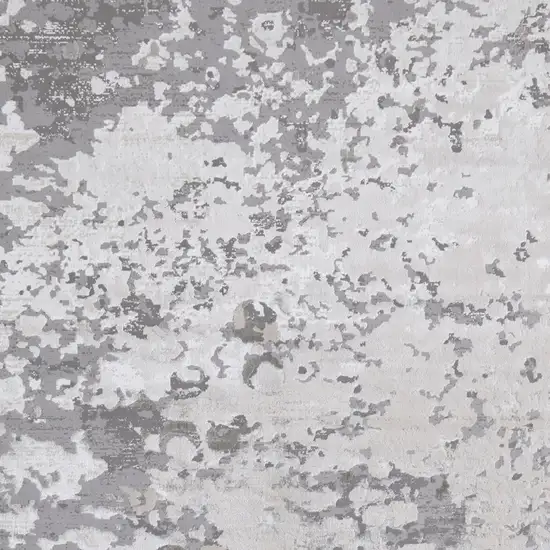 Silver Gray And White Abstract Area Rug Photo 6