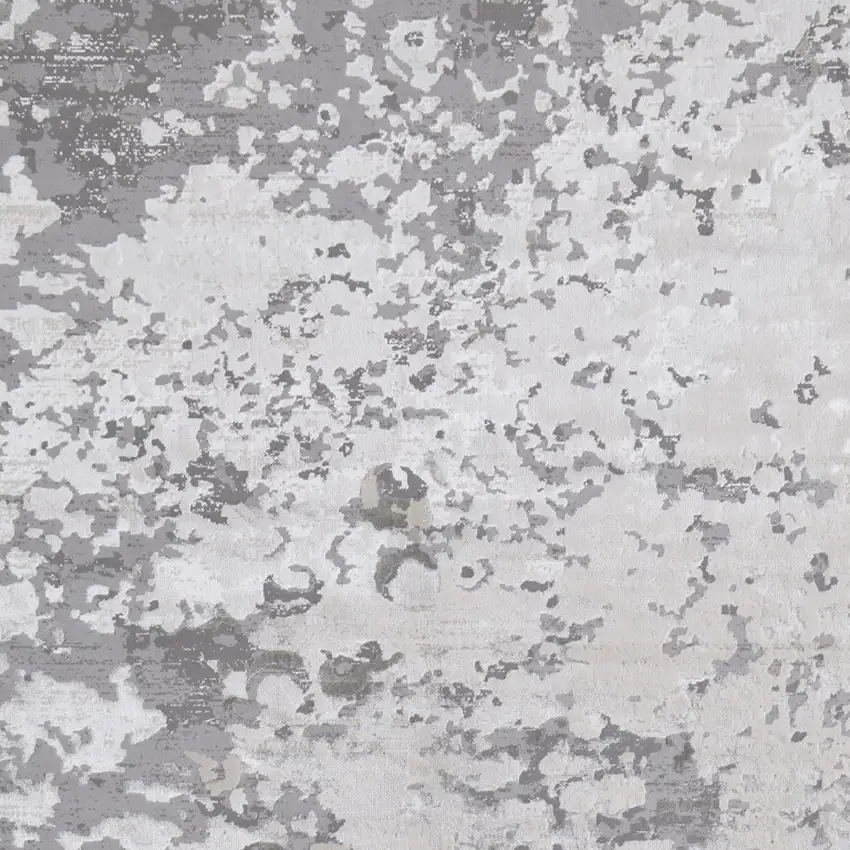 Silver Gray And White Abstract Area Rug Photo 6