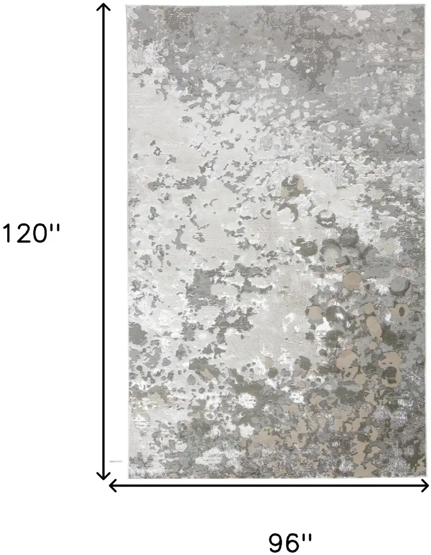 Silver and Gray Abstract Non Skid Area Rug Photo 3