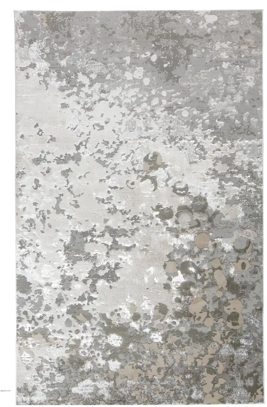 Silver and Gray Abstract Non Skid Area Rug Photo 2