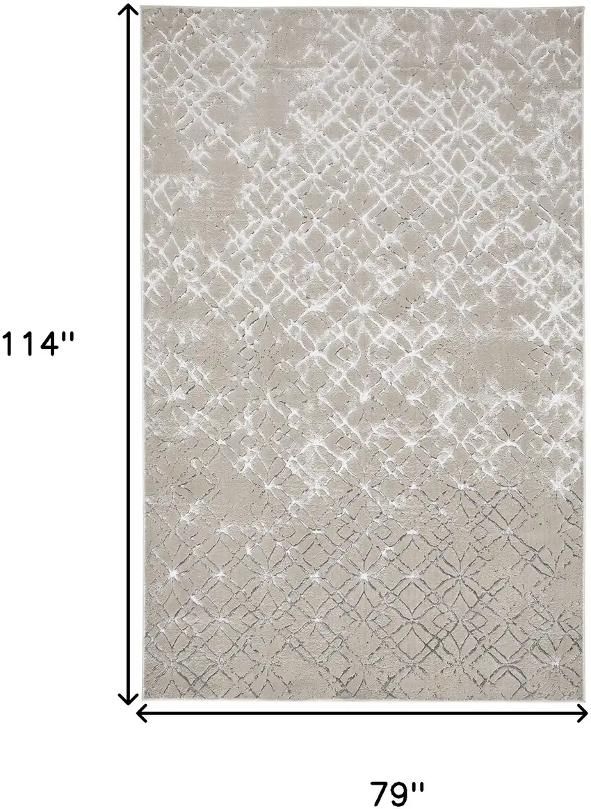 Silver Gray And White Abstract Stain Resistant Area Rug Photo 10