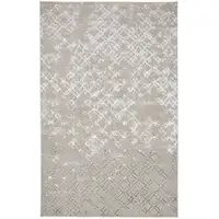 Photo of Silver Gray And White Abstract Stain Resistant Area Rug