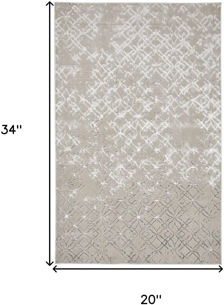 Silver Gray And White Abstract Stain Resistant Area Rug Photo 10