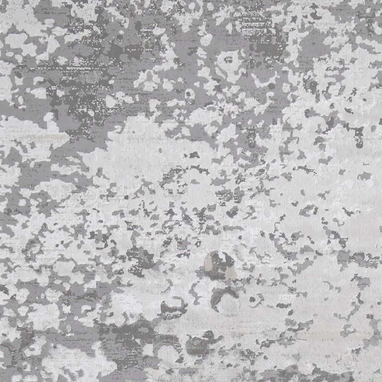 Silver Gray And White Abstract Stain Resistant Area Rug Photo 5
