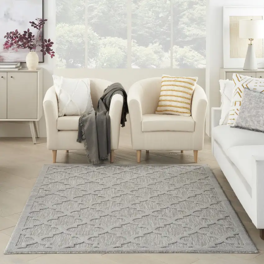 Gray Indoor Outdoor Area Rug Photo 5