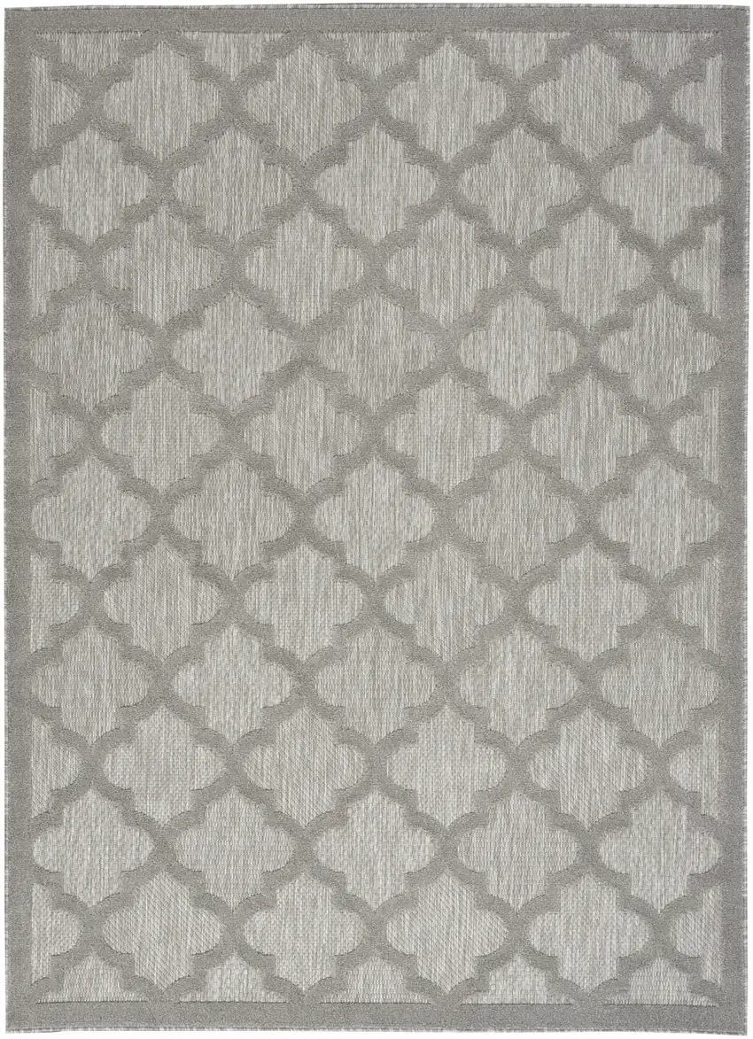 Silver Grey Ikat Indoor Outdoor Area Rug Photo 1