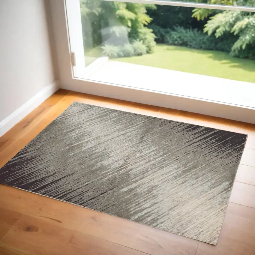 Silver Abstract Area Rug Photo 1