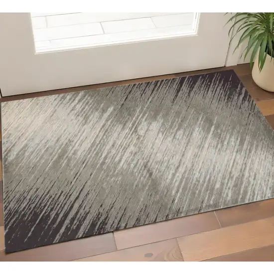Silver And Gray Abstract Area Rug Photo 1
