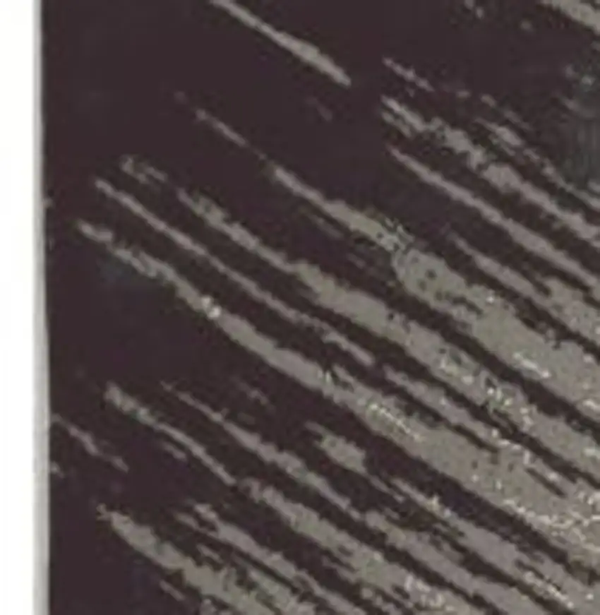 3'X5' Silver Grey Machine Woven Abstract Brushstroke Indoor Area Rug Photo 5