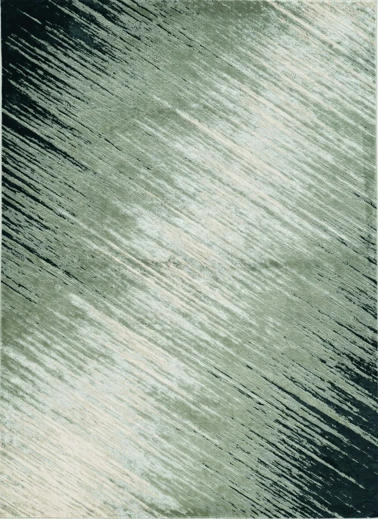 Silver Grey Machine Woven Abstract Brushstroke Indoor Area Rug Photo 1