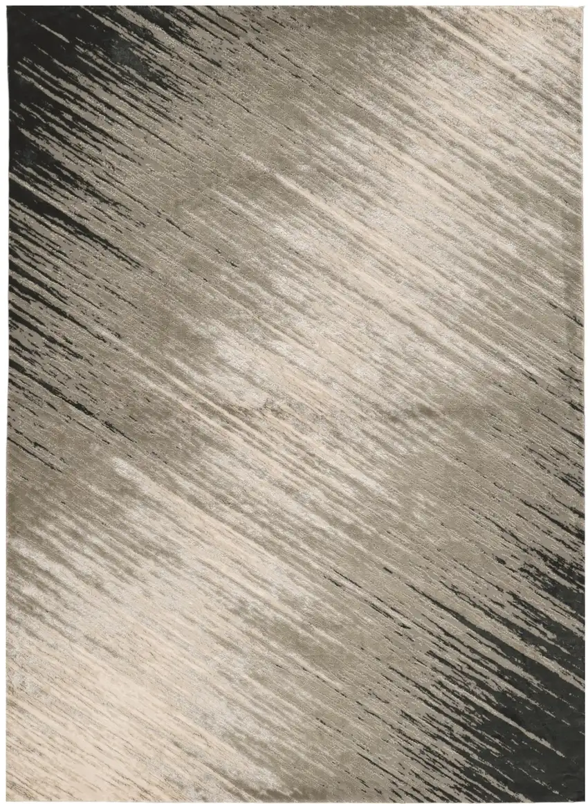 Silver And Gray Abstract Area Rug Photo 5