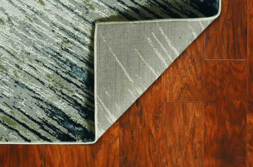 Silver Grey Machine Woven Abstract Brushstroke Indoor Area Rug Photo 6