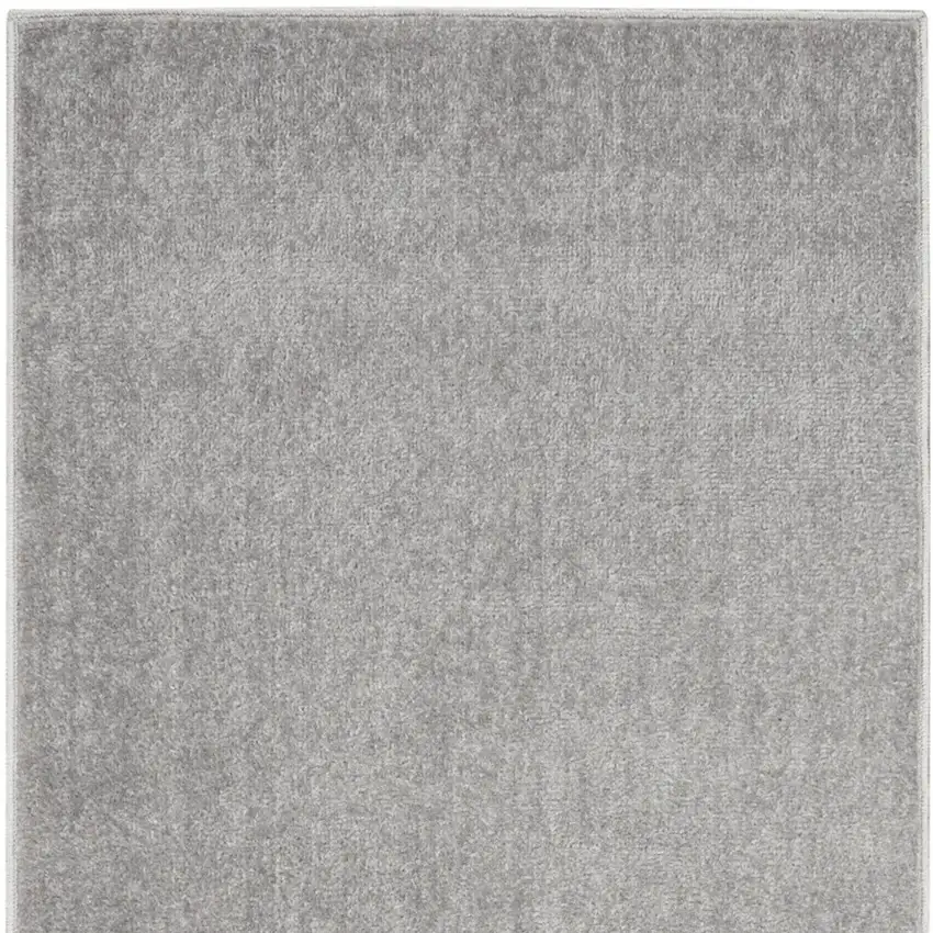 Silver Grey Non Skid Indoor Outdoor Runner Rug Photo 4