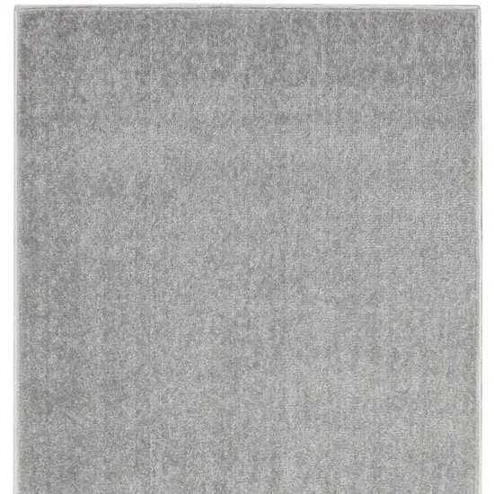 6' Gray Indoor Outdoor Runner Rug Photo 7