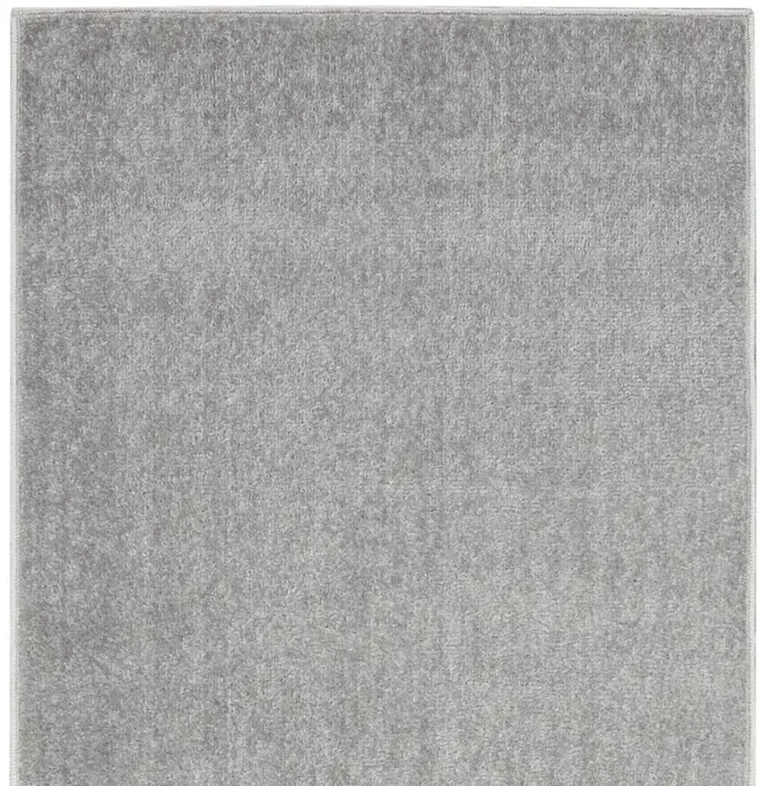 6' Gray Indoor Outdoor Runner Rug Photo 7