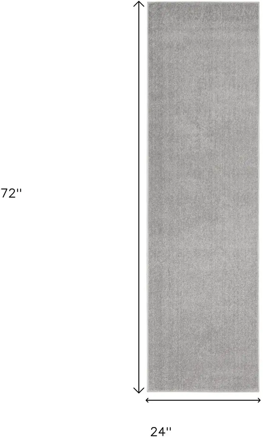 6' Gray Indoor Outdoor Runner Rug Photo 3