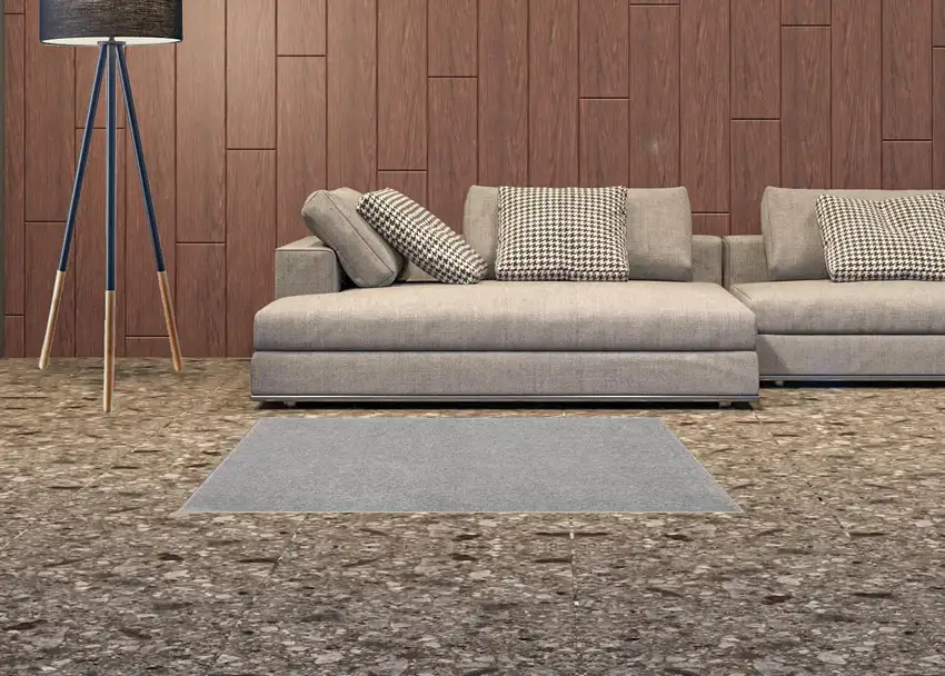 Silver Grey Non Skid Indoor Outdoor Runner Rug Photo 2