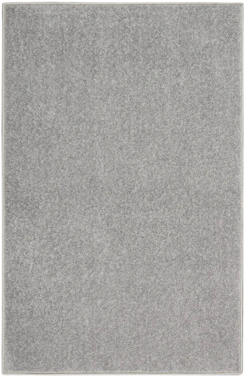 Silver Grey Non Skid Indoor Outdoor Runner Rug Photo 2