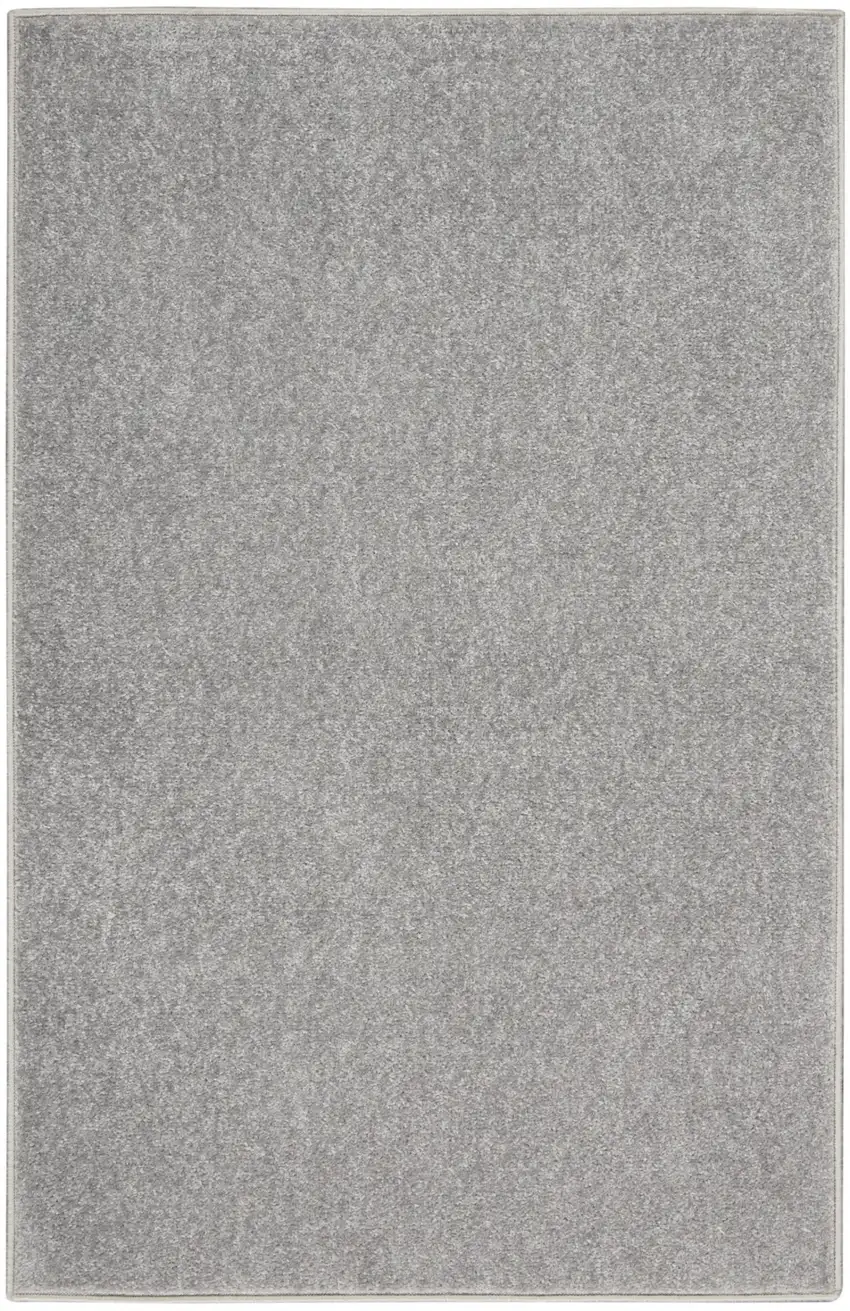 Silver Grey Non Skid Indoor Outdoor Runner Rug Photo 1