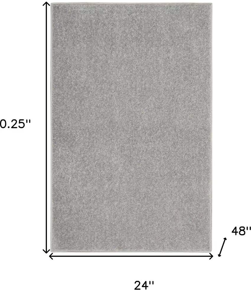 Silver Grey Non Skid Indoor Outdoor Runner Rug Photo 5