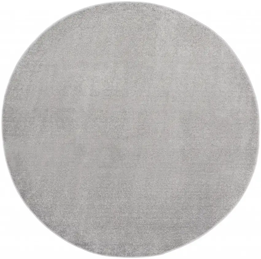 Silver Grey Round Non Skid Indoor Outdoor Area Rug Photo 1