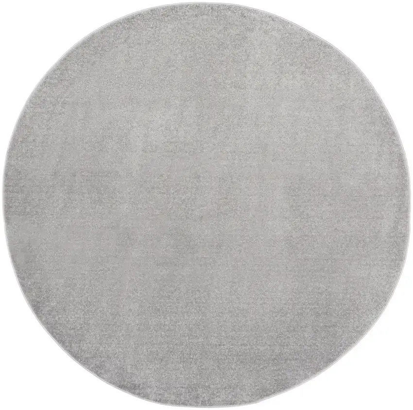 Silver Grey Round Non Skid Indoor Outdoor Area Rug Photo 3