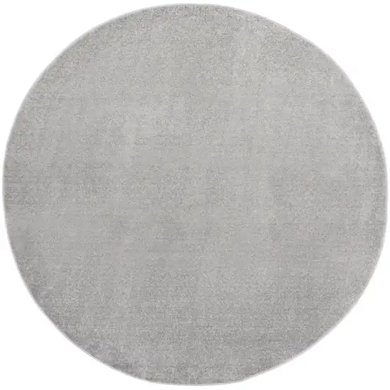 Gray Round Indoor Outdoor Area Rug Photo 3