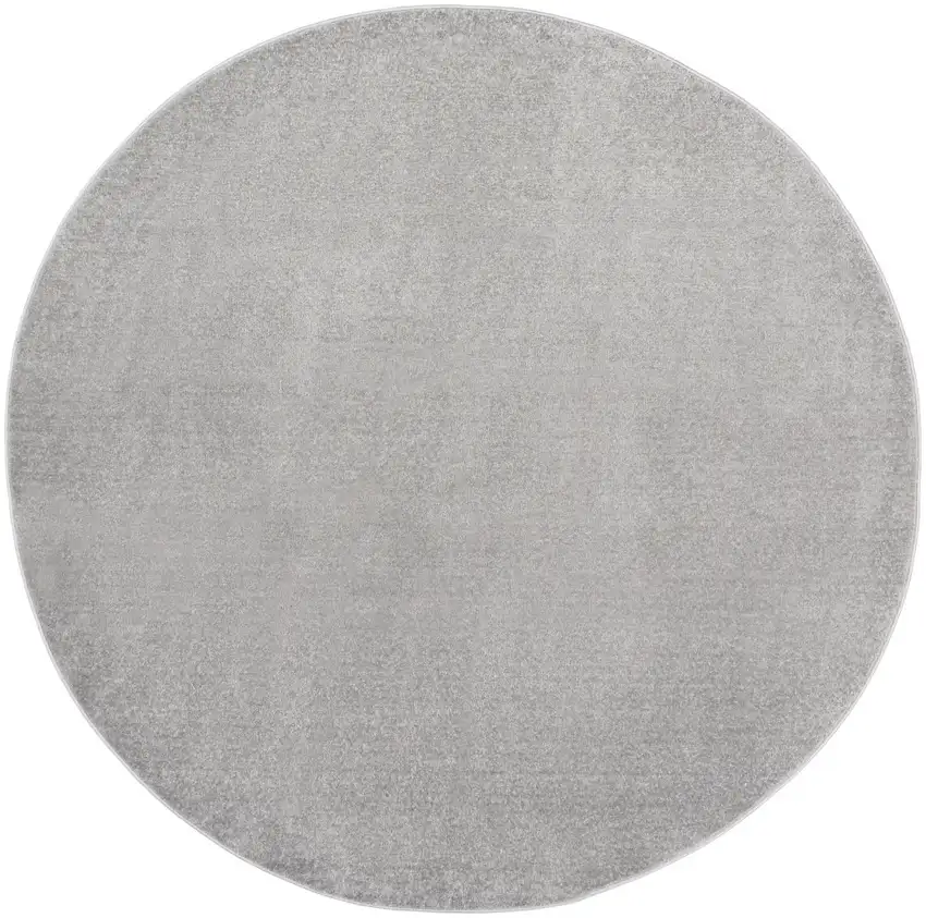 Gray Round Indoor Outdoor Area Rug Photo 3
