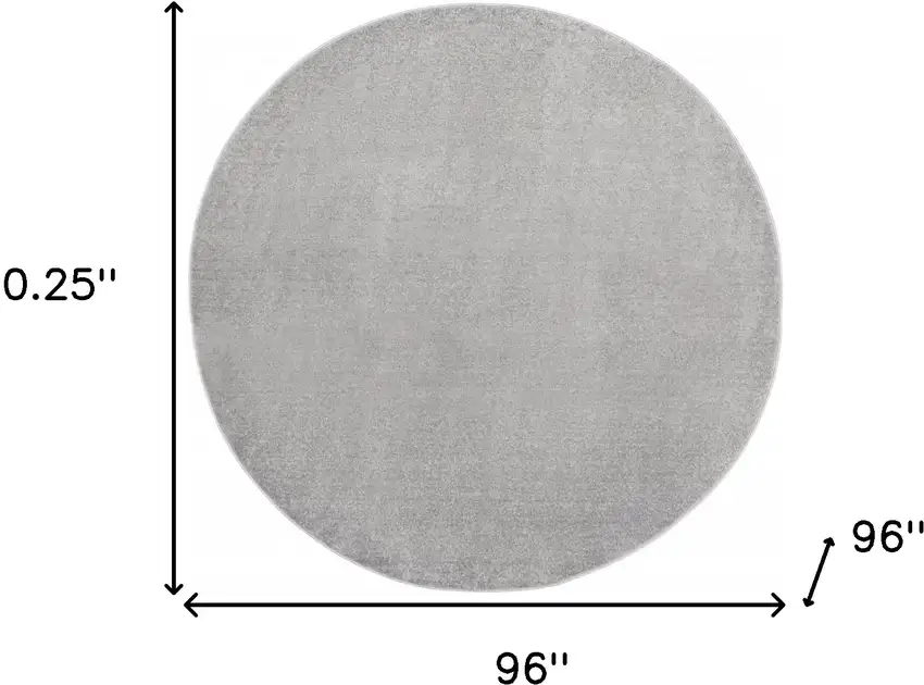Silver Grey Round Non Skid Indoor Outdoor Area Rug Photo 5
